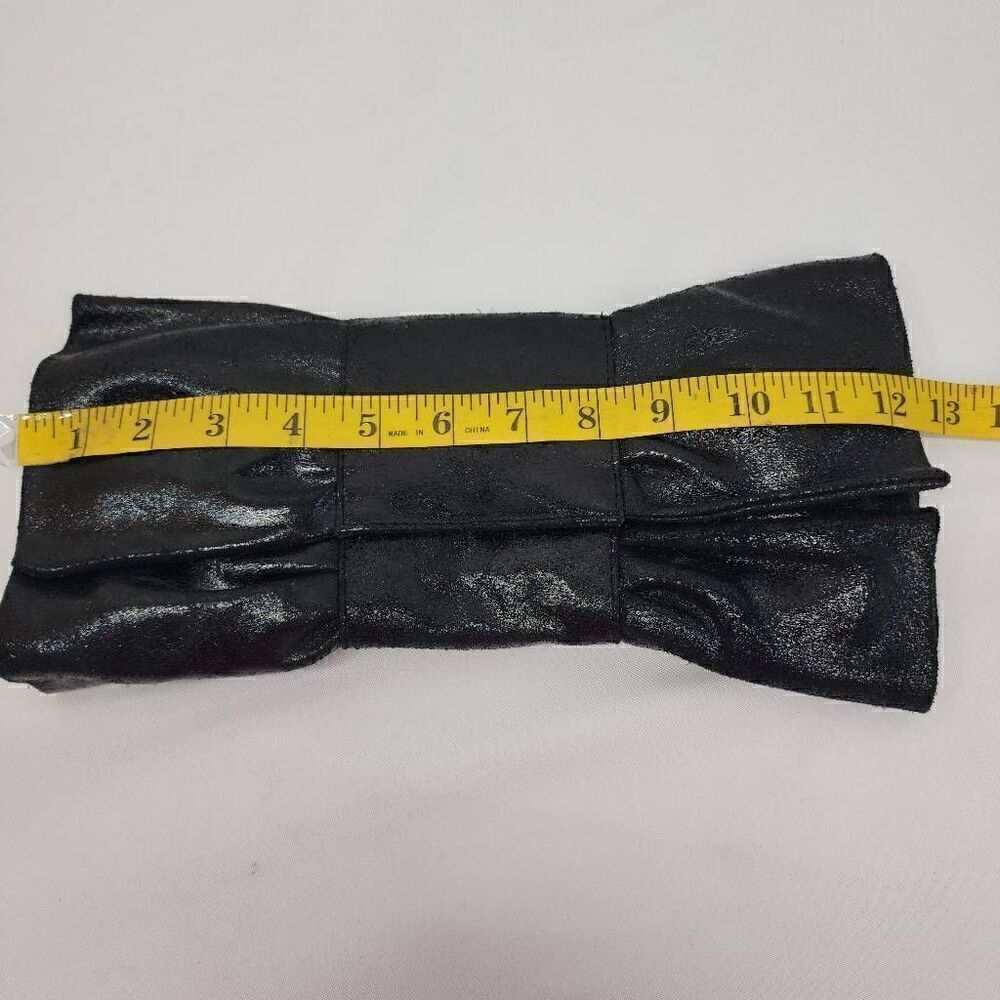 Sorpresa Black Soft Leather Bow Clutch Vintage Y2K - Picture 5 of 6